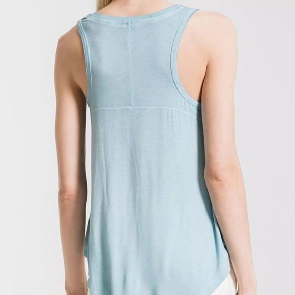 Z Supply The Vagabond Tank Light Blue Sleeveless Oversized Flowy Top - Picture 3 of 11